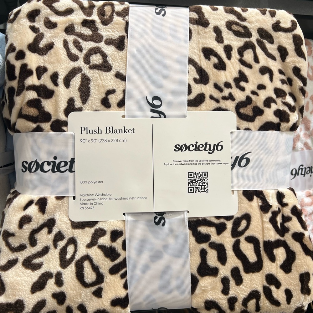 Society6 Leopard Pattern Blanket in Black and Brown